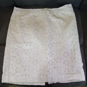 Eyelet pencil skirt